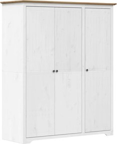 vidaXL Șifonier "BODO", alb & maro, 146x53,5x173 cm, lemn masiv de pin