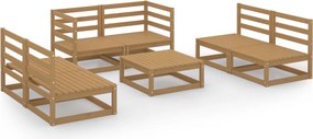 vidaXL Set mobilier de grădină, 7 piese, maro miere, lemn masiv de pin