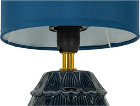 Veioză albastră din ceramică cu abajur textil (înălțime 30,5 cm) Pigny – Mauro Ferretti