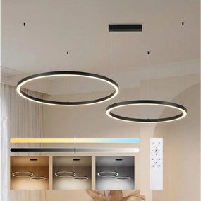 Brilagi - Lustra LED reglabilă suspendată pe cablu PORTOFINO LED/98W/230V neagră + telecomandă
