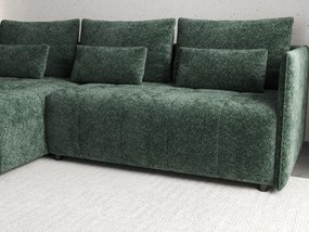 Colțar extensibil dumonde cu ladă de depozitare si sezut confortabil din spuma high-density, Malta Euphoria Green II 235x185 cm
