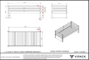 Set MARGRIT format dintr-un Pat copii cabină (90 x 200 cm) și un sertar de Pat copii.
