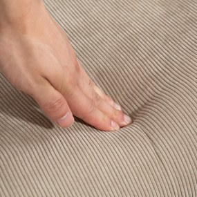 HOMCOM Fotoliu cu Taburet din Catifea cu Model Crestat , Spătar Înalt și Brațe, 72x80x101 cm, Bej | Aosom Romania