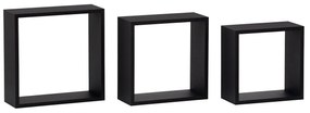 Set 3 rafturi de perete Parto (negru mat). 1121153