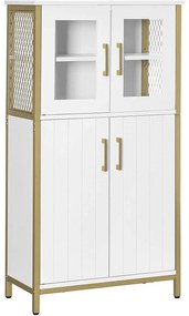 Dulap depozitare, dulap multifuncțional 60 x 30 x 108 cm alb și auriu | SONGMICS