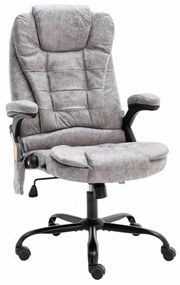 vidaXL Scaun de masaj pentru birou, gri deschis, velur ecologic