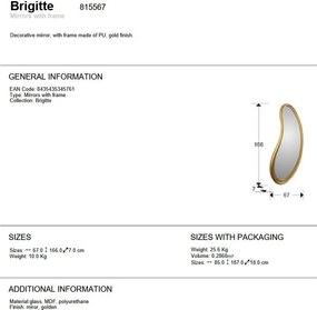 Oglinda de perete decorativa Brigitte auriu