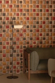 Lampadar metal stil retro cu abajur ajustabil MARTINICA negru, bej