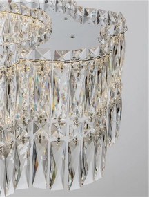 Lustra suspendata LED crom, cristale sticla NUVIA 60cm