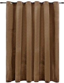 vidaXL Draperie opacă cu inele metalice, bej, 290 x 245 cm, catifea