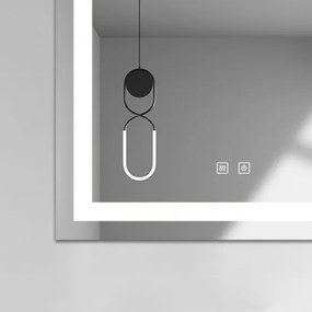 Oglindă Baie LED și Dezaburire Elit's Premium cu Senzor Touch, Lumina Rece, Caldă și Neutră, 60x80cm