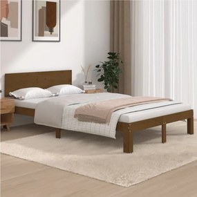 810493 vidaXL Cadru de pat, maro miere, 120x200 cm, lemn masiv
