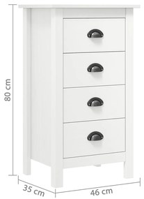 Servanta Hill Range, alb, 46 x 35 x 80 cm, lemn masiv de pin 1, Alb, 46 x 35 x 80 cm