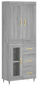 3199927 vidaXL Dulap înalt, gri sonoma, 69,5x34x180 cm, lemn compozit