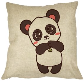 Perna Decorativa Urs Panda, 40x40 cm, Husa Detasabila, Burduf