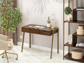 Masă PC Land (nuc + auriu). Promo -22%. 1109778