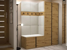 Mobilier Hol Timothy III (Stejar artisan + Stejar artisan + Negru) (Manila 02). 1059876
