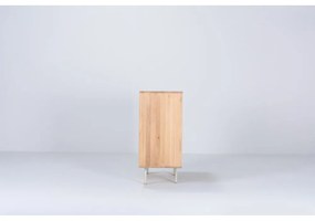 Comodă albă/în culoare naturală joasă din lemn de stejar 118x100 cm Fina – Gazzda