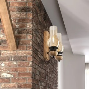 Aplică Brilagi COTTAGE 2xE14/40W/230V stejar/maro