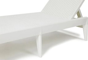 NUMANA șezlong de grădină din plastic, alb