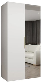 Dulap de haine 100 cm Mirabella 2 (alb + Auriu). 1126395