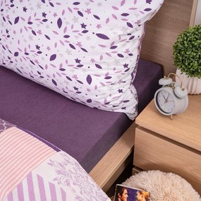 Cearșaf de pat 4Home, din bumbac frotir, violet, 90 x 200 cm, 90 x 200 cm