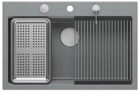 Chiuveta din granit MARC 110 WORKSTATION gri metalic