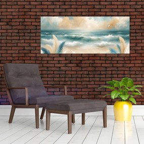 Tablou – Plajă pictată în culori delicate (120x50 cm)