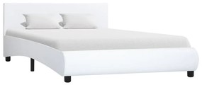 Cadru de pat, alb, 120 x 200 cm, piele ecologica Alb, 120 x 200 cm