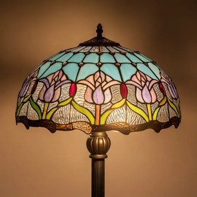 Brilagi - Lampă de podea Tiffany cu vitralii LORAS 2xE27/60W/230V