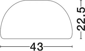 Lustra aplicata tavan cu textura granulata Davo 43cm, rosu caramiziu