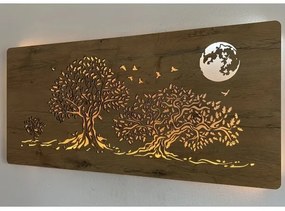 Li-Go 5042/DUB2 - Decorațiune LED de perete, 24 W, 230 V, 110 x 50 cm, stejar/trei stejari