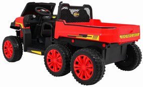 Masinuta Electrica cu acumulator pentru copii NOVOKIDS™ Farmer Beast Buggy, 6 roti, 2 locuri, Cu remorca si faruri luminoase, Roti din Cauciuc EVA,