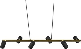 Trio - Lustră MARLEY pe cablu, 6x GU10/35W/230V, negru/auriu