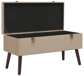 3070672 vidaXL Bancă cu un compartiment de depozitare, bej, 80 cm, catifea