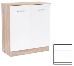 Comodă Miami cu 2 uși 80x92 cm alb-stejar sonoma
