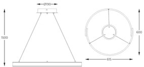 Lustră LED pe cablu Zuma Line MD4417-1M-3BGD LINOS LED/30W/230V negru/auriu