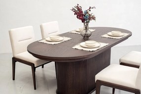 Set lemn masiv Dining Miami II Masa Ovala + 4 Scaune
