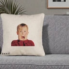Perna Decorativa Kevin Singur Acasa, 40x40 cm, Bej Canapea, Husa Detasabila, Perna Inclusa, BEKZ®
