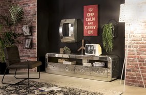 Oglinda hublou cu rama din MDF/aluminiu AIRMAN, 47,5 x 17 x 65 cm