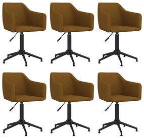 3092943 vidaXL Scaune de sufragerie pivotante 6 buc, maro, catifea
