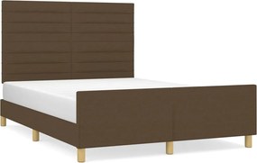 vidaXL Cadru de pat fără saltea, maro închis, 140x200 cm, textil