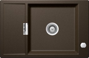 Chiuveta bucatarie Schock Mono D-100XS Cristadur Bronze 780 x 510 mm cu sifon automat, granit, reversibila, montare pe blat, maro bronz