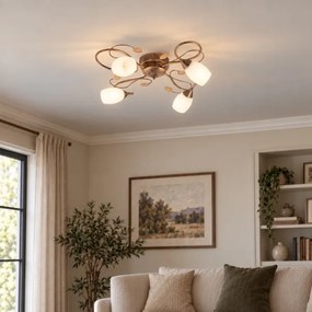 BRILAGI - Plafonieră GRACE 4xE27/40W/230V diam. 68 cm patină/cupru