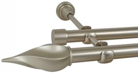 Galerie dubla fara inele TWISTER 19 mm -dubla CROM MAT (Alege marime: 180 cm)