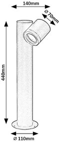 Stalp exterior cu Spot directionabil, Protectie IP44, Enol I GU10
