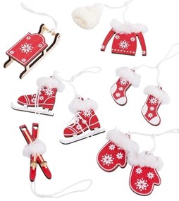 Ornamente de Crăciun 10 buc. din lemn – Casa Selección