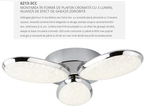 Lustra LED aplicata design modern Lori 24W 6213-3CC SRT