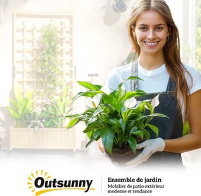 Outsunny Jardinieră cu spalier, ghiveci pe roți, pentru plante agățătoare, lemn masiv, 82,5x35x186cm, lemn natural | Aosom Romania