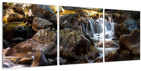 Tablou cu râul pietros (cu ceas) (90x30 cm)